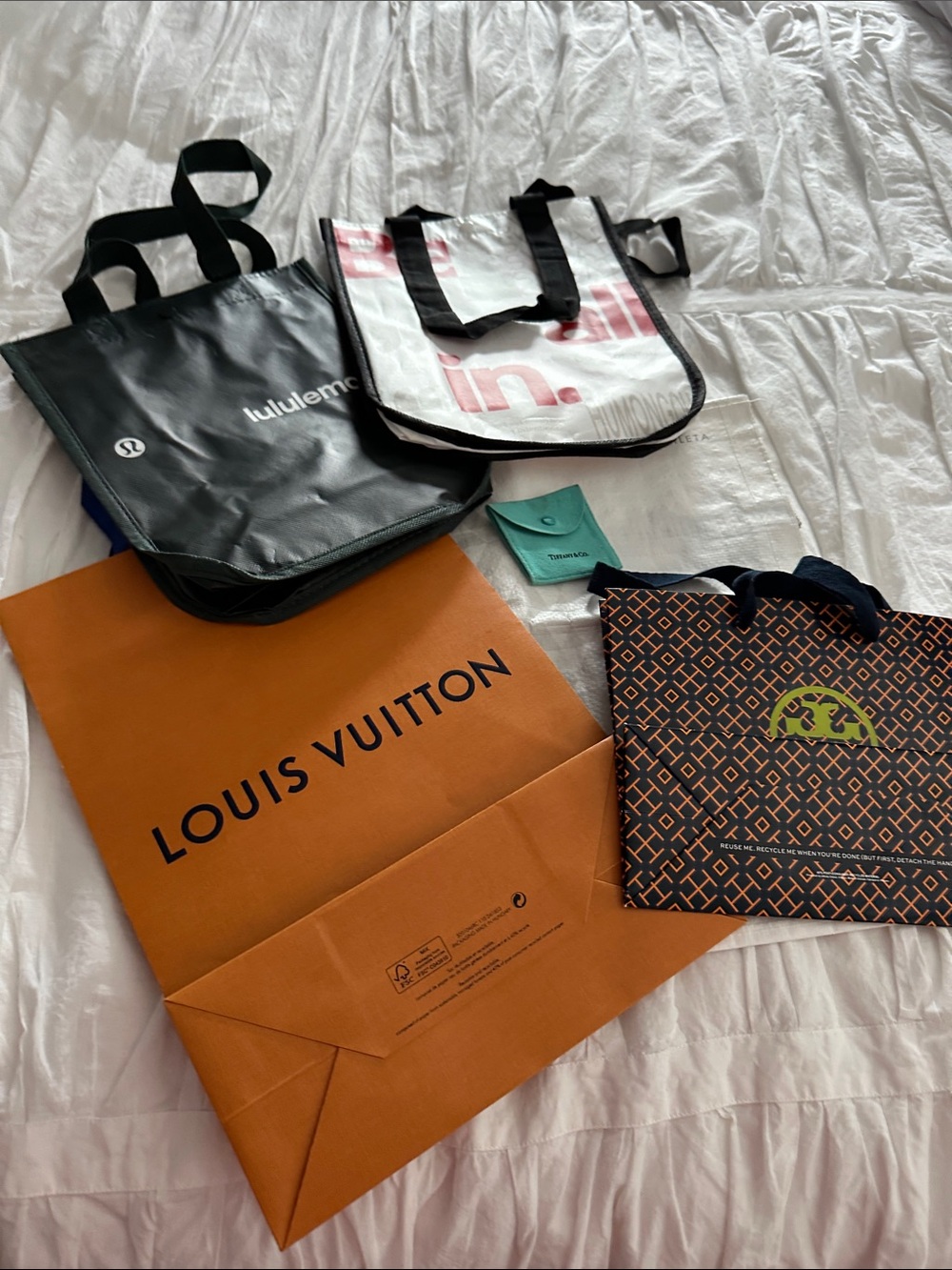 Louis Vuitton Orange and Black Branded Paper Shopping Bag